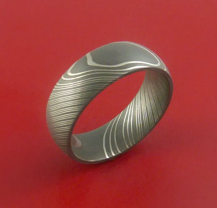 Damascus Steel Ring Custom Made Band Lashbrook Rings Damascus Steel Ring Custom Made Band Lashbrook Rings