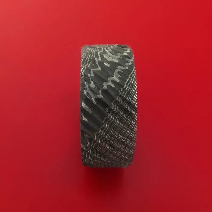 Damascus Steel Ring Custom Made Band Lashbrook Rings Damascus Steel Ring Custom Made Band Lashbrook Rings
