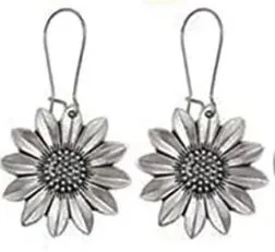 Earrings 01 AZ785 Silver Color Daisy Earrings