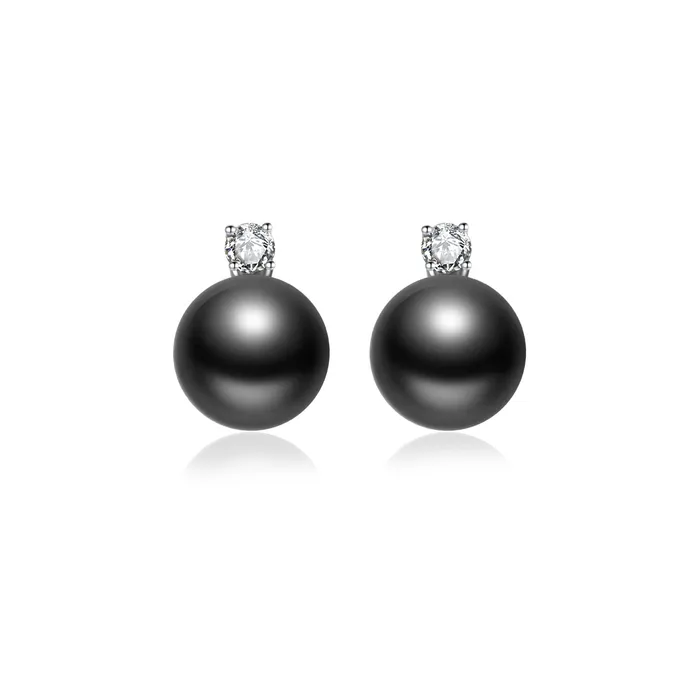 Earrings 18K Gold Tahitian Pearl Earrings KE00168 Pearly Lustre