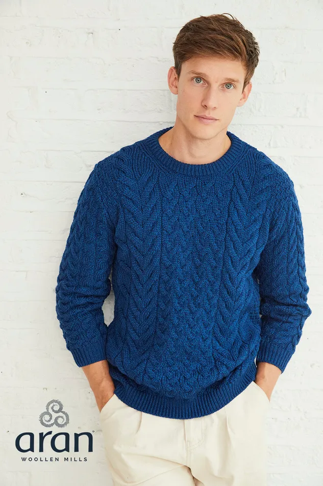 Earrings Aran Crew Neck Sweater Aran Woollen Mills