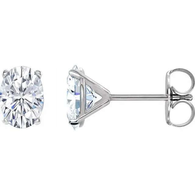 Earrings Charles Colvard Oval Center 4 Prong Martini Earrings