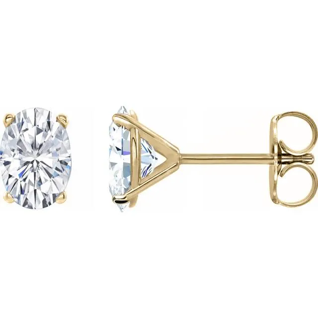 Earrings Charles Colvard Oval Center 4 Prong Martini Earrings