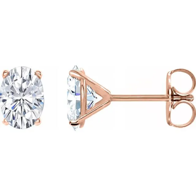 Earrings Charles Colvard Oval Center 4 Prong Martini Earrings