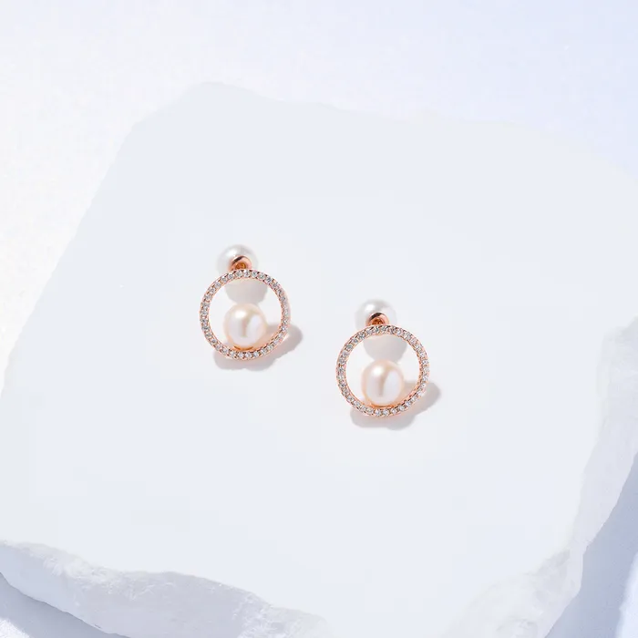 Earrings Elegant Freshwater Pearl Earrings WE00881 Pearly Lustre