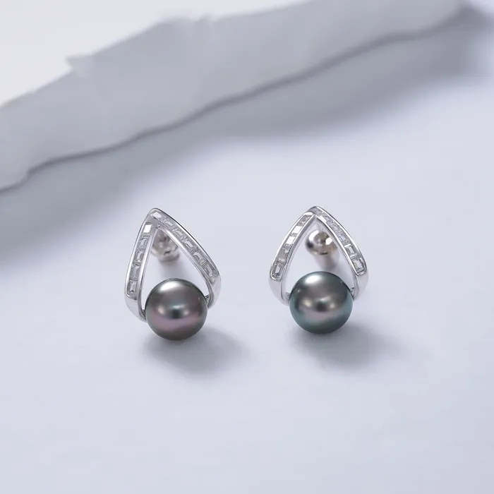 Earrings Elegant Tahitian Pearl Earrings WE00722 Pearly Lustre