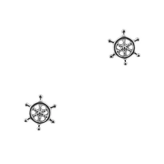 Earrings Hamilton Young Outlander Inspired Compass Silver Stud Earrings