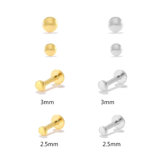 Earrings Jewelvers 14K GoldFilled and 925 Sterling Silver Labret Stud