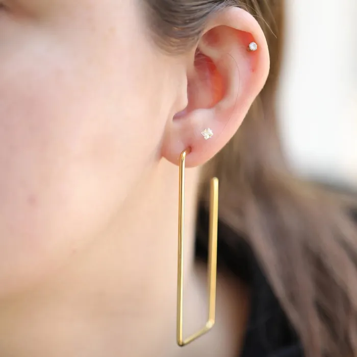 Earrings Jewelvers 18K GoldFilled Extra Large Rectangle Earrings Earrings Jewelvers 18K GoldFilled Extra Large Rectangle Earrings