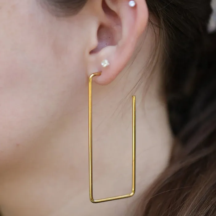 Earrings Jewelvers 18K GoldFilled Extra Large Rectangle Earrings Earrings Jewelvers 18K GoldFilled Extra Large Rectangle Earrings