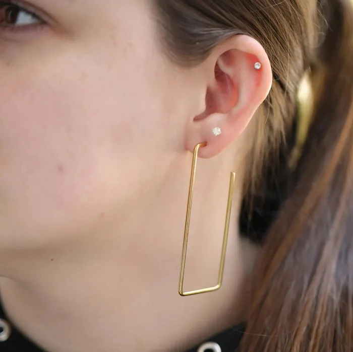 Earrings Jewelvers 18K GoldFilled Extra Large Rectangle Earrings Earrings Jewelvers 18K GoldFilled Extra Large Rectangle Earrings