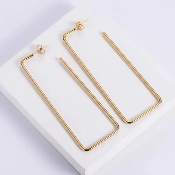 Earrings Jewelvers 18K GoldFilled Extra Large Rectangle Earrings Earrings Jewelvers 18K GoldFilled Extra Large Rectangle Earrings