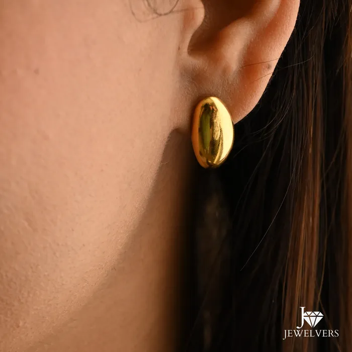 Earrings Jewelvers 18K GoldFilled Oval Stud Earrings for Women Earrings Jewelvers 18K GoldFilled Oval Stud Earrings for Women