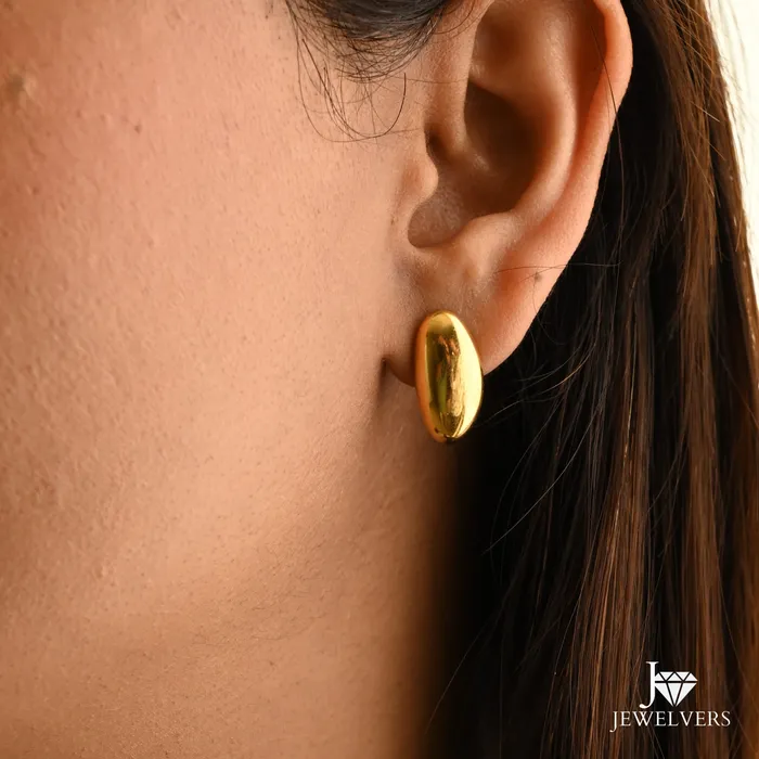 Earrings Jewelvers 18K GoldFilled Oval Stud Earrings for Women Earrings Jewelvers 18K GoldFilled Oval Stud Earrings for Women
