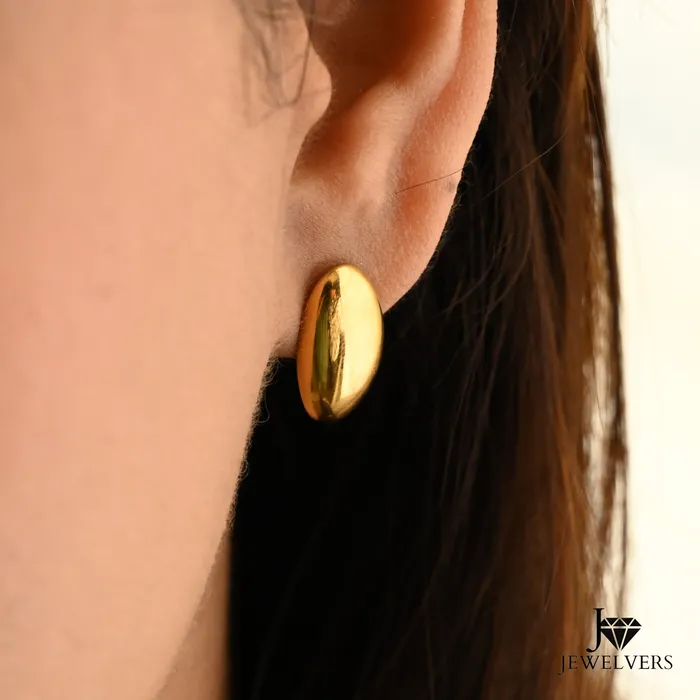 Earrings Jewelvers 18K GoldFilled Oval Stud Earrings for Women Earrings Jewelvers 18K GoldFilled Oval Stud Earrings for Women
