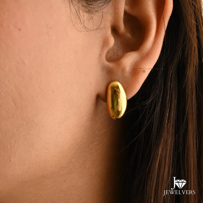 Earrings Jewelvers 18K GoldFilled Oval Stud Earrings for Women Earrings Jewelvers 18K GoldFilled Oval Stud Earrings for Women