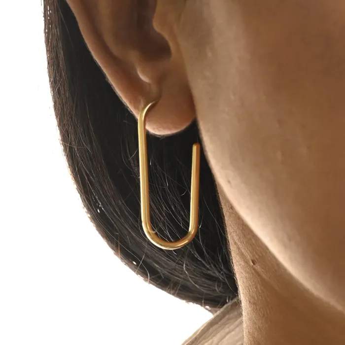 Earrings Jewelvers 18K GoldFilled Rectangular Tube Hoop Earrings Earrings Jewelvers 18K GoldFilled Rectangular Tube Hoop Earrings
