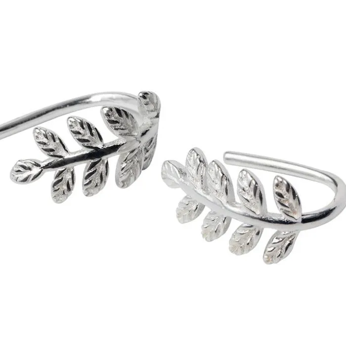 Earrings Jewelvers 925 sterling Silver Leaf Threader Earrings
