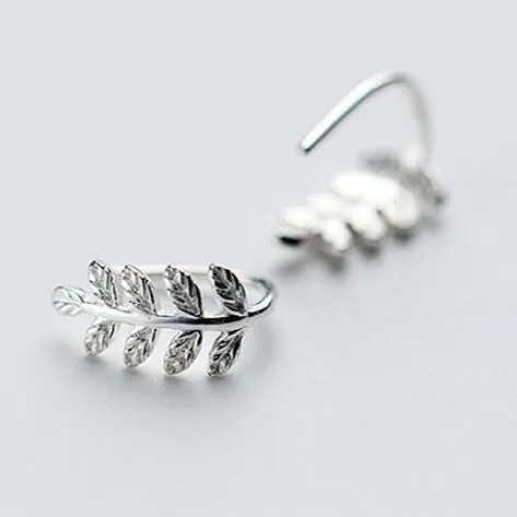 Earrings Jewelvers 925 sterling Silver Leaf Threader Earrings