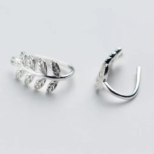 Earrings Jewelvers 925 sterling Silver Leaf Threader Earrings