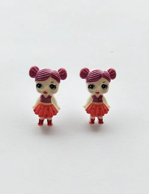 Earrings L251 Pigtail Cartoon Girl Stud Earrings 02