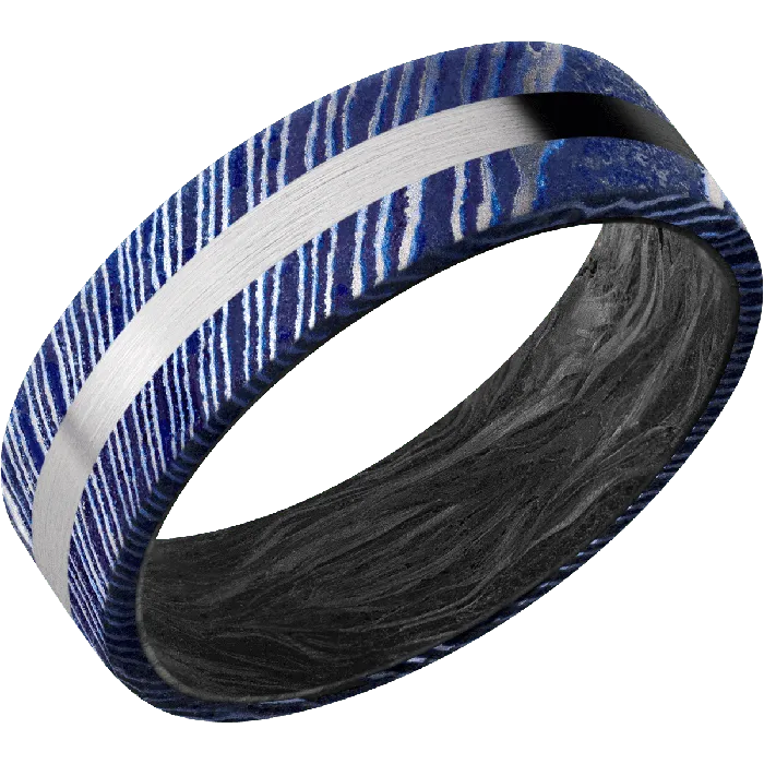 Earrings Lashbrook Titanium Damascus Satinetched Finish Forged Carbon Fiber