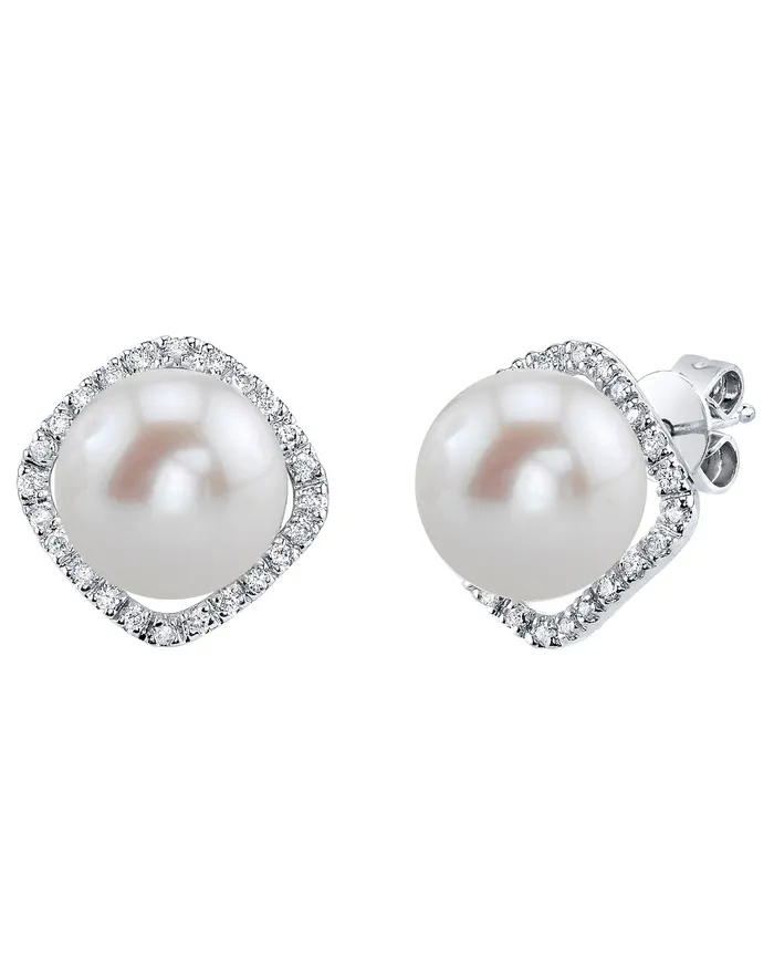 Earrings spt Freshwater Pearl Diamond Ella Earrings