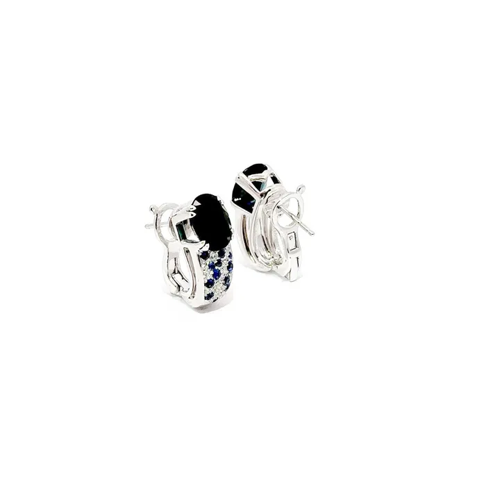 Earrings STORE 5a PREOWNED BLUE SAPPHIRE AND DIAMOND EARRINGS