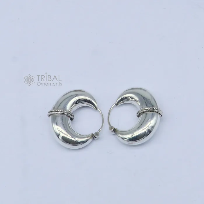 Earrings TRIBAL ORNAMENTS 925 sterling silver fabulous vintage plain design hoops earingelegant hoops cultural earrings s1332 Earrings TRIBAL ORNAMENTS 925 sterling silver fabulous vintage plain design hoops earingelegant hoops cultural earrings s1332