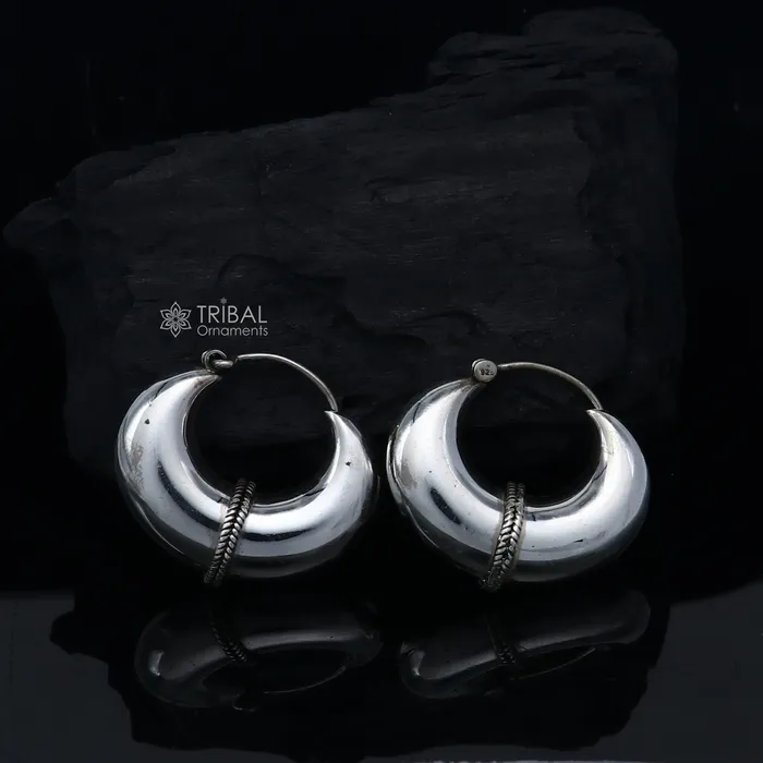 Earrings TRIBAL ORNAMENTS 925 sterling silver fabulous vintage plain design hoops earingelegant hoops cultural earrings s1332 Earrings TRIBAL ORNAMENTS 925 sterling silver fabulous vintage plain design hoops earingelegant hoops cultural earrings s1332