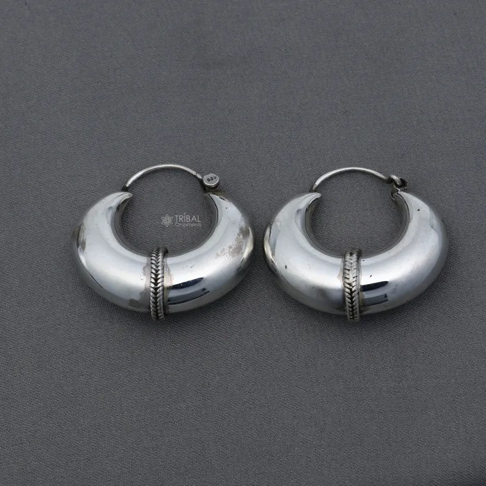 Earrings TRIBAL ORNAMENTS 925 sterling silver fabulous vintage plain design hoops earingelegant hoops cultural earrings s1332 Earrings TRIBAL ORNAMENTS 925 sterling silver fabulous vintage plain design hoops earingelegant hoops cultural earrings s1332