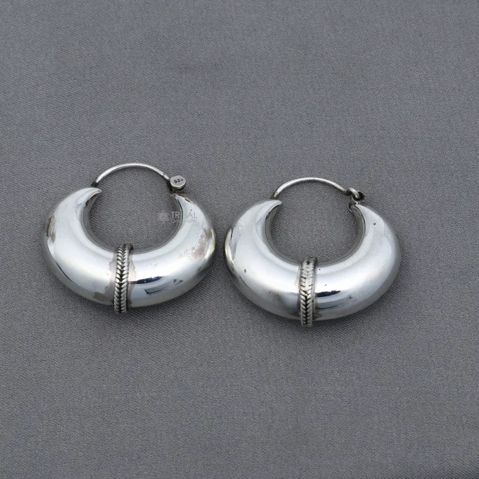 Earrings TRIBAL ORNAMENTS 925 sterling silver fabulous vintage plain design hoops earingelegant hoops cultural earrings s1332 Earrings TRIBAL ORNAMENTS 925 sterling silver fabulous vintage plain design hoops earingelegant hoops cultural earrings s1332