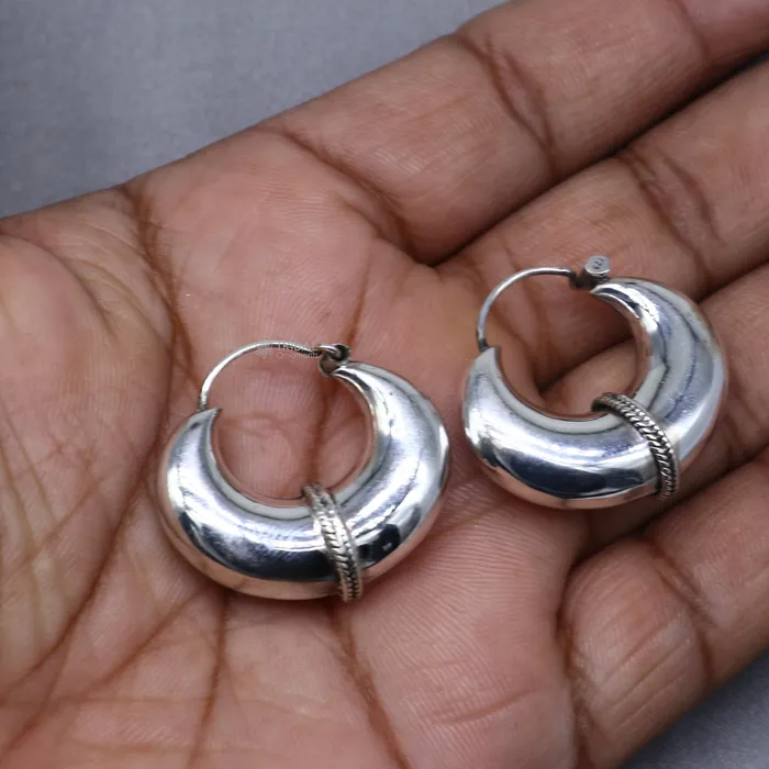 Earrings TRIBAL ORNAMENTS 925 sterling silver fabulous vintage plain design hoops earingelegant hoops cultural earrings s1332 Earrings TRIBAL ORNAMENTS 925 sterling silver fabulous vintage plain design hoops earingelegant hoops cultural earrings s1332