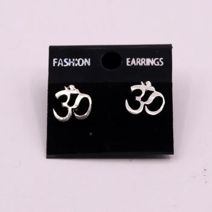 Earrings TRIBAL ORNAMENTS 925 Sterling silver handmade Aum OMstud earring solid silver unisex jewelry from rajasthan india s327 Earrings TRIBAL ORNAMENTS 925 Sterling silver handmade Aum OMstud earring solid silver unisex jewelry from rajasthan india s327
