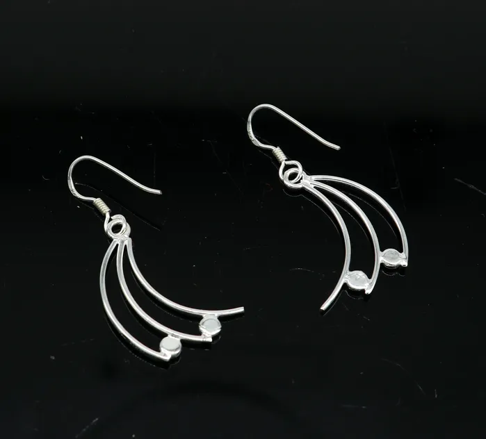 Earrings TRIBAL ORNAMENTS 925 sterling silver handmade unique design dainty elegant plain trendy fancy hoop earring drop dangle geometric earring gift to her ear714 Earrings TRIBAL ORNAMENTS 925 sterling silver handmade unique design dainty elegant plain trendy fancy hoop earring drop dangle geometric earring gift to her ear714