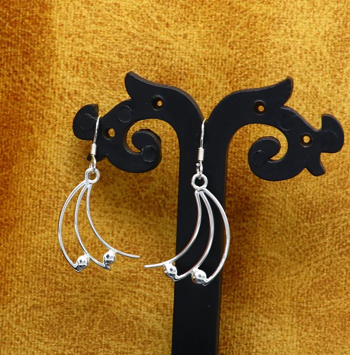 Earrings TRIBAL ORNAMENTS 925 sterling silver handmade unique design dainty elegant plain trendy fancy hoop earring drop dangle geometric earring gift to her ear714 Earrings TRIBAL ORNAMENTS 925 sterling silver handmade unique design dainty elegant plain trendy fancy hoop earring drop dangle geometric earring gift to her ear714