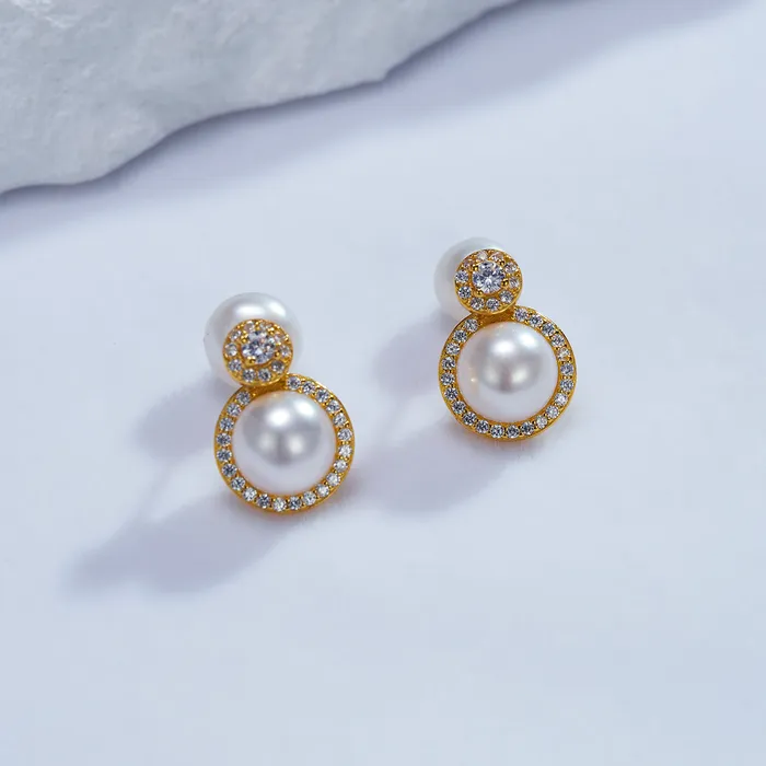 Elegant Freshwater Pearl Earrings WE00679 Pearly Lustre Earrings
