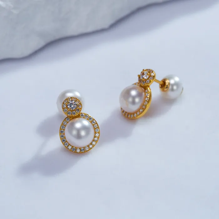 Elegant Freshwater Pearl Earrings WE00679 Pearly Lustre Earrings