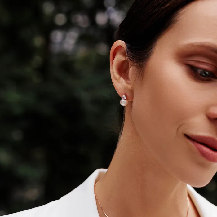 Elegant Freshwater Pearl Set WS00082 Pearly Lustre Earrings