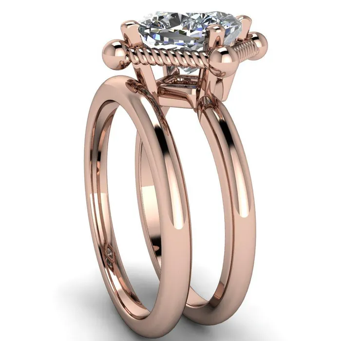 Eloise Cushion Center Stone Woven Rope Princess Halo 4 Prong Engagement Ring Fire Brilliance Rings