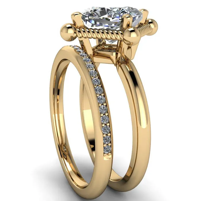 Eloise Cushion Center Stone Woven Rope Princess Halo 4 Prong Engagement Ring Fire Brilliance Rings
