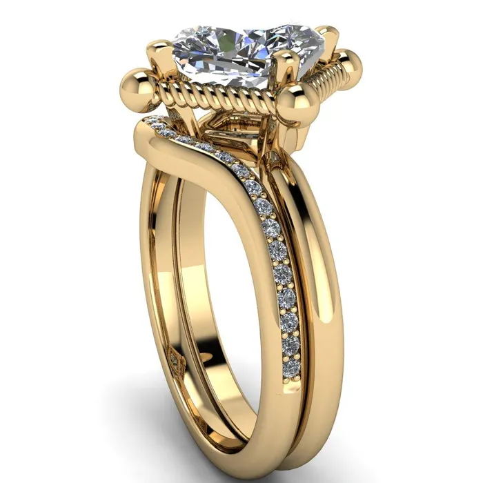 Eloise Cushion Center Stone Woven Rope Princess Halo 4 Prong Engagement Ring Fire Brilliance Rings