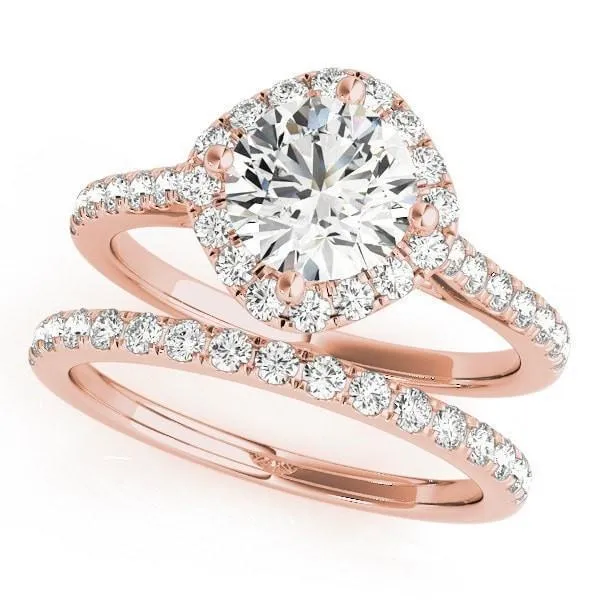 Erica Round Center Stone Diamond Cushion Shaped Halo Engagement Ring Fire Brilliance Rings