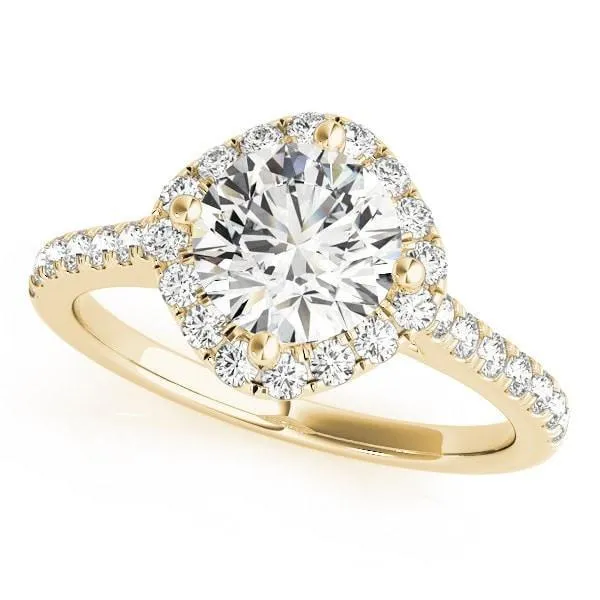 Erica Round Center Stone Diamond Cushion Shaped Halo Engagement Ring Fire Brilliance Rings