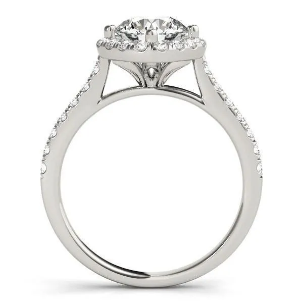 Erica Round Center Stone Diamond Cushion Shaped Halo Engagement Ring Fire Brilliance Rings