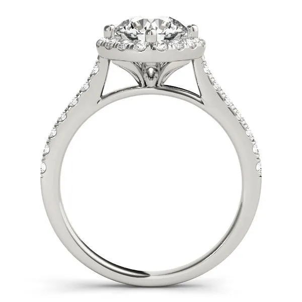 Erica Round Center Stone Diamond Cushion Shaped Halo Engagement Ring Fire Brilliance Rings