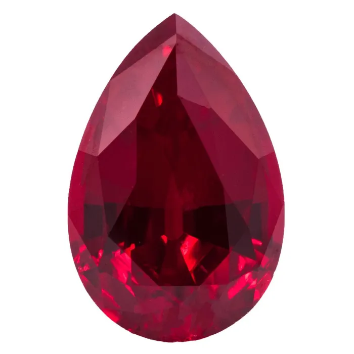 Fire Brilliance FAB LabGrown Pear Ruby Stone Size Rings