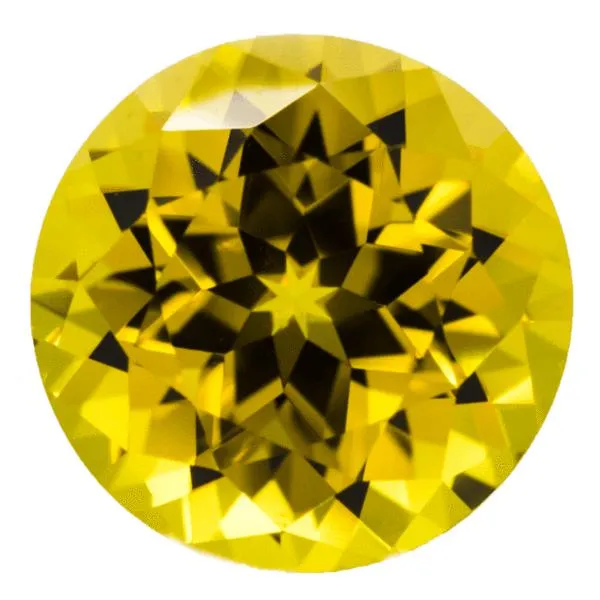 FIRE BRILLIANCE FAB LabGrown Round Yellow Sapphire Stone Size Rings