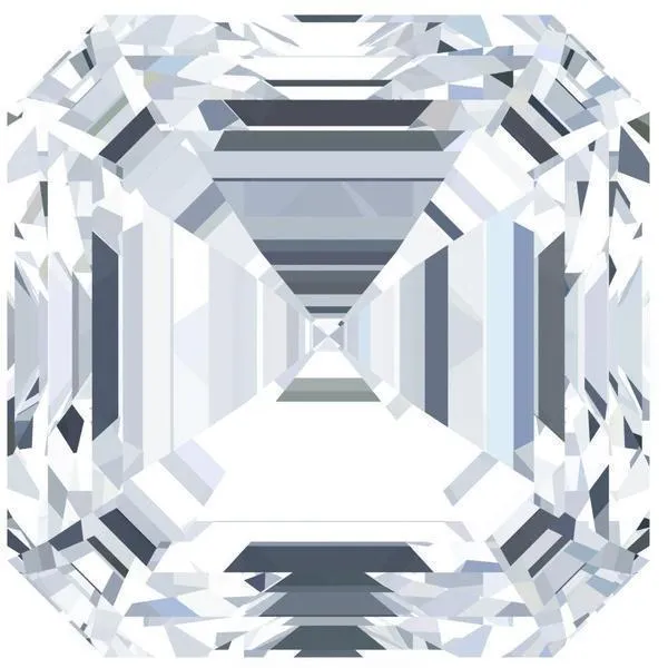 FIRE BRILLIANCE FAB Moissanite Asscher Cut Rings