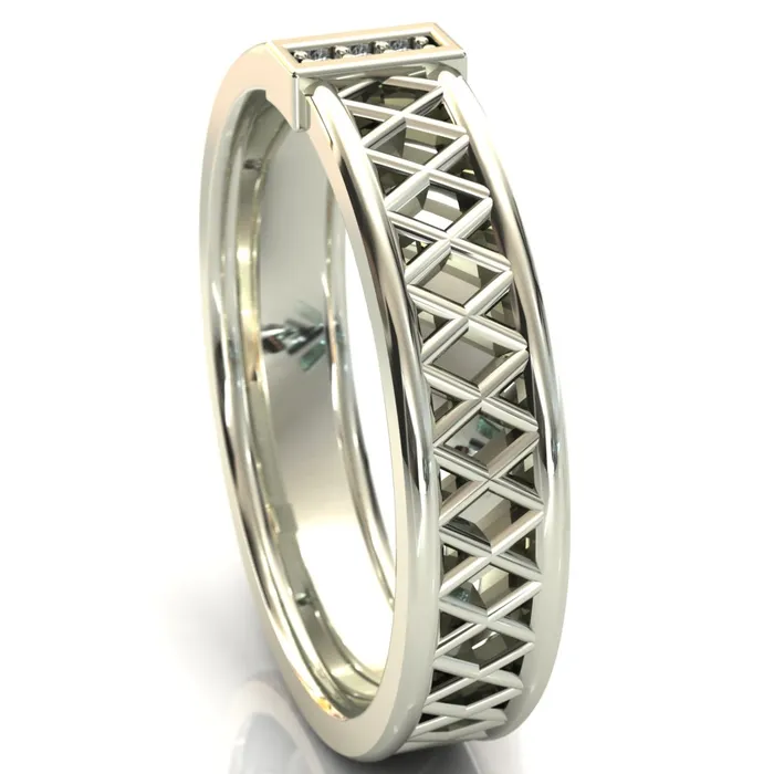 Fire Brilliance Laces Round Cut Gems Couples 34 Eternity Matching TwoBand Set Rings